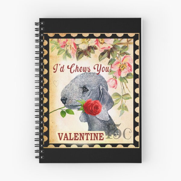 Item preview, Bedlington Terrier Vintage Valentine Funny Dog With Rose designed and sold by Cuddlythopia.