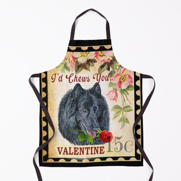 Item preview, Belgian Shepherd Vintage Valentine Funny Dog With Rose designed and sold by Cuddlythopia.