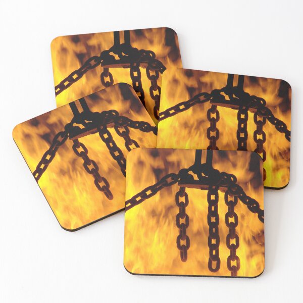 Item preview, Chains hanging in the flames of a blazing fire. designed and sold by claireseyeview.