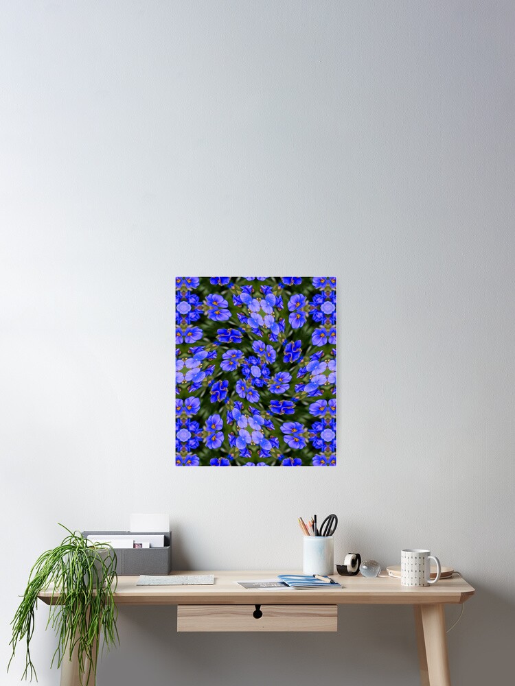 Thumbnail 2 of 3, Poster, Blue Veronica Pattern designed and sold by Patternflower.