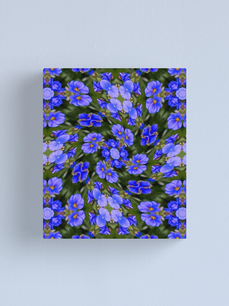 Thumbnail 1 of 3, Canvas Print, Blue Veronica Pattern designed and sold by Patternflower.