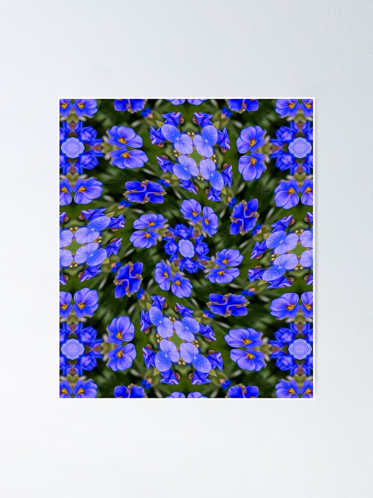 Thumbnail 1 of 3, Poster, Blue Veronica Pattern designed and sold by Patternflower.