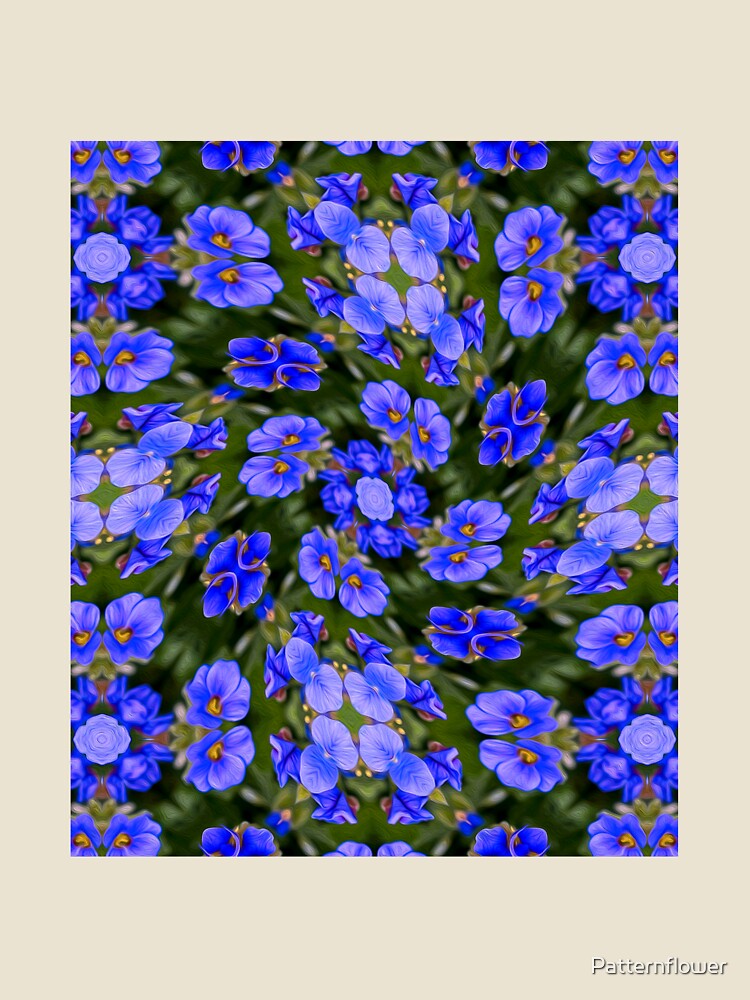 Thumbnail 4 of 4, Relaxed T-Shirt, Blue Veronica Pattern designed and sold by Patternflower.