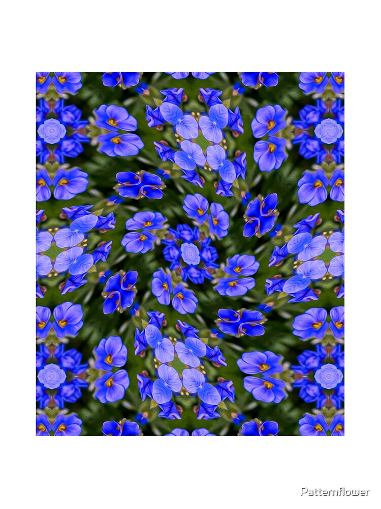 Thumbnail 4 of 4, Boxy T-Shirt, Blue Veronica Pattern designed and sold by Patternflower.