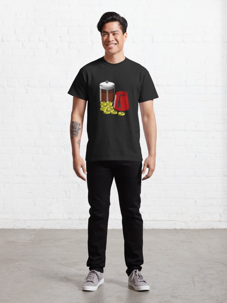 Alternate view of I'm going to need... a pot of coffee, 12 jammie dodgers, and a fez Classic T-Shirt
