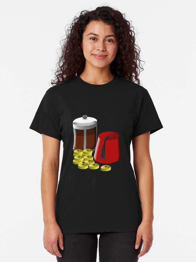 Alternate view of I'm going to need... a pot of coffee, 12 jammie dodgers, and a fez Classic T-Shirt