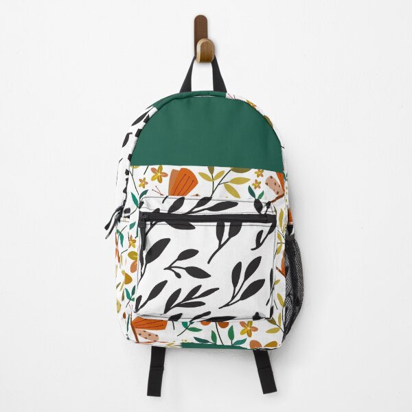 Item preview, Floral Fall Backpack School Puffinka Green designed and sold by puffinka.