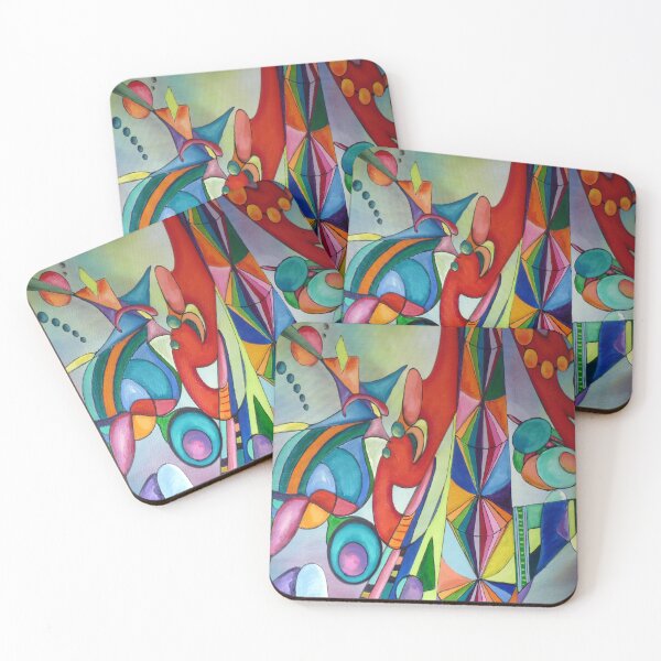 Item preview, La feria _ pintura acrílica sobre lienzo ~arte abstracto designed and sold by Heaven7.