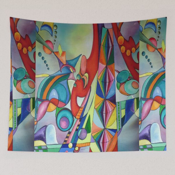 Item preview, La feria _ pintura acrílica sobre lienzo ~arte abstracto designed and sold by Heaven7.
