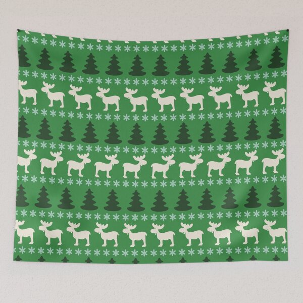 Item preview, Christmas Deer Tree Snow Green Chrismas Socks Pattern For Men And Women designed and sold by Dr.YesOrNo.