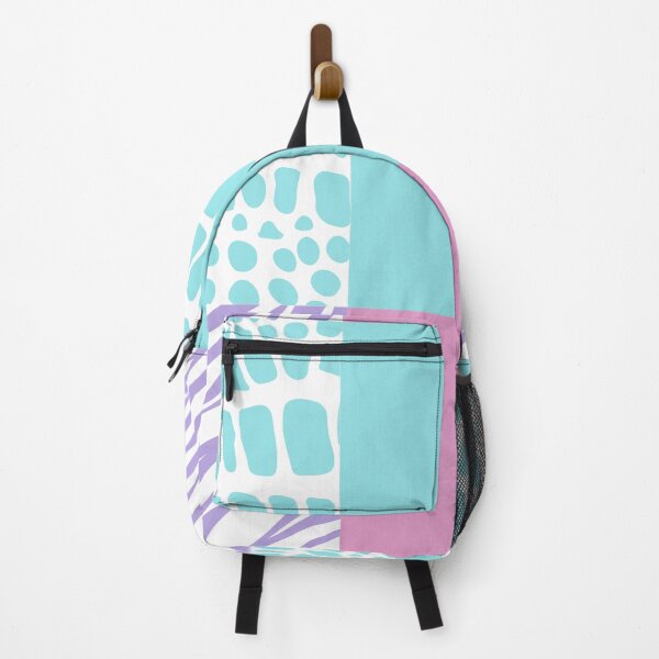 Item preview, Animal Print Backpack School Puffinka Purple Blue designed and sold by puffinka.
