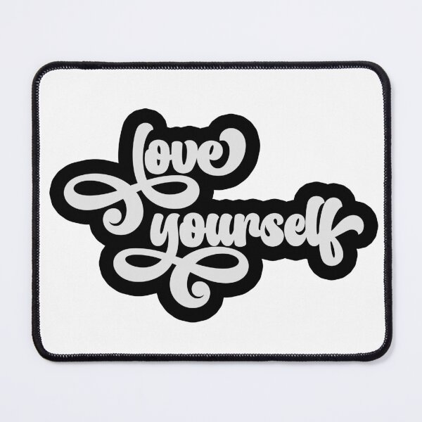 Item preview, Love Yourself Positive Self Affirmation Quote Black and White Script Typography designed and sold by Cawaiico.