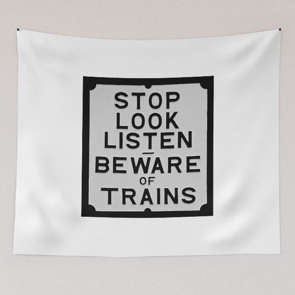 Item preview, Vintage Railway Beware of trains sign designed and sold by Random Railways.