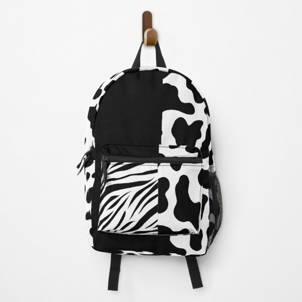 Item preview, Animal Print Backpack School Puffinka Black White designed and sold by puffinka.