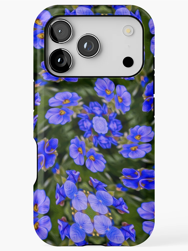 Thumbnail 1 of 4, iPhone Case, Blue Veronica Pattern designed and sold by Patternflower.