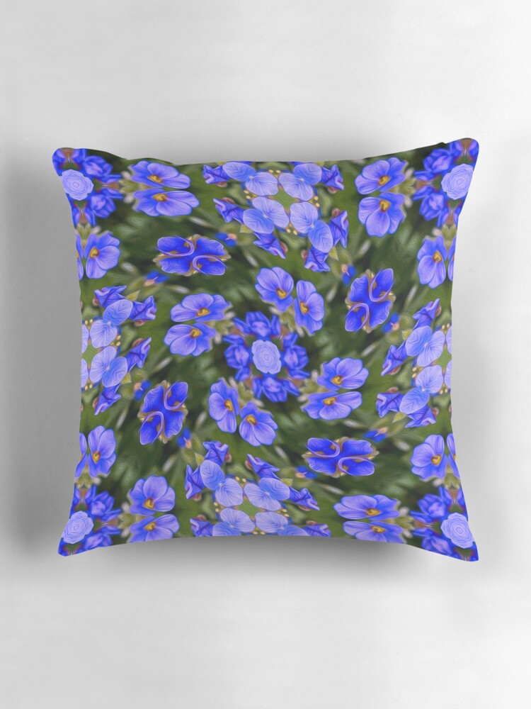 Thumbnail 3 of 4, Pillow, Blue Veronica Pattern designed and sold by Patternflower.