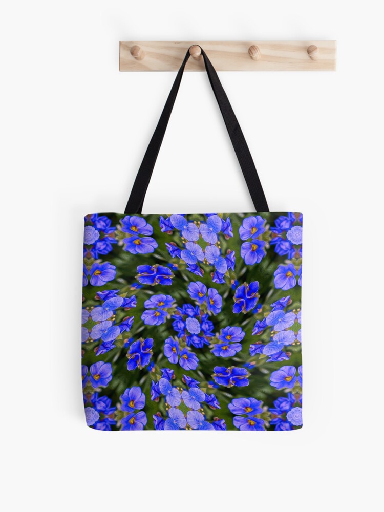 Thumbnail 1 of 2, Tote Bag, Blue Veronica Pattern designed and sold by Patternflower.