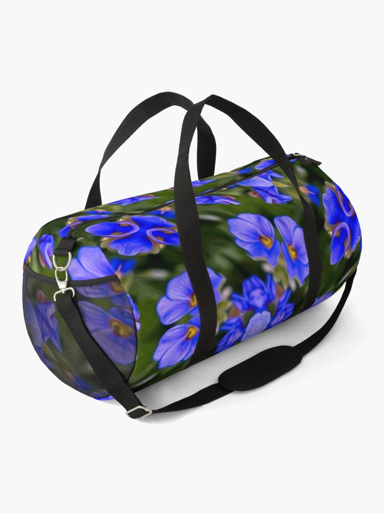 Thumbnail 2 of 3, Duffle Bag, Blue Veronica Pattern designed and sold by Patternflower.