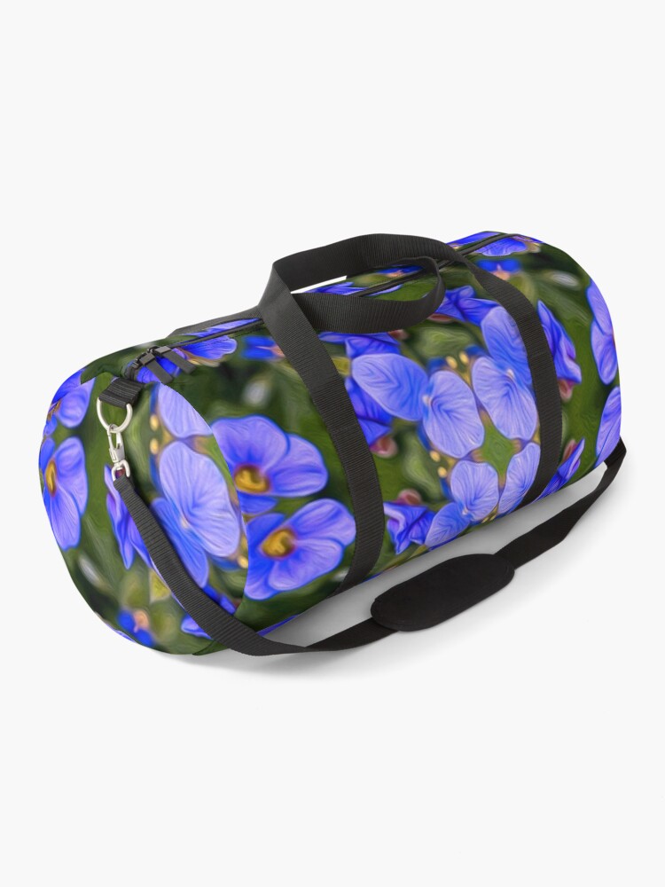 Thumbnail 1 of 3, Duffle Bag, Blue Veronica Pattern designed and sold by Patternflower.