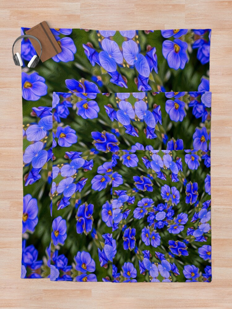 Thumbnail 5 of 6, Throw Blanket, Blue Veronica Pattern designed and sold by Patternflower.
