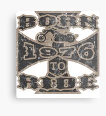 born to ride motorcycle biker 1976 gift christmas Metallbild