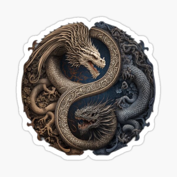 Vista previa del artículo con la obra «Escudo de dragón Ying Yang», diseñado y vendido por straterazer.