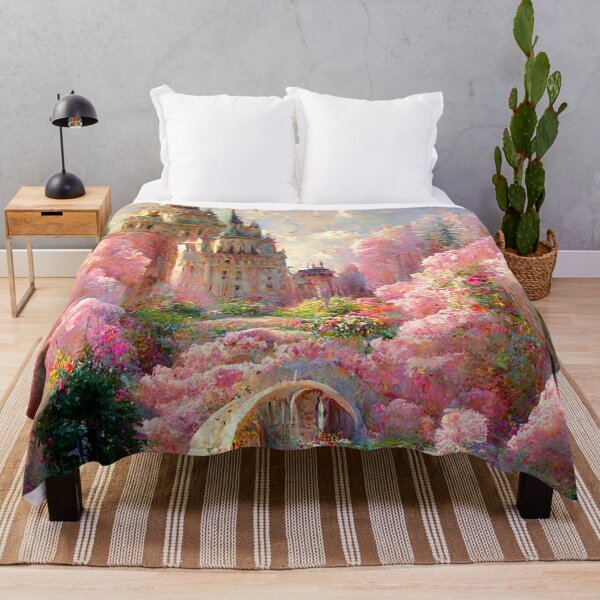 Item preview, Pastel Castle Fairytale Lover Girl Room Decor Pastel Rainbow Waterfall Abstract Art Print designed and sold by PrincessArtwork.