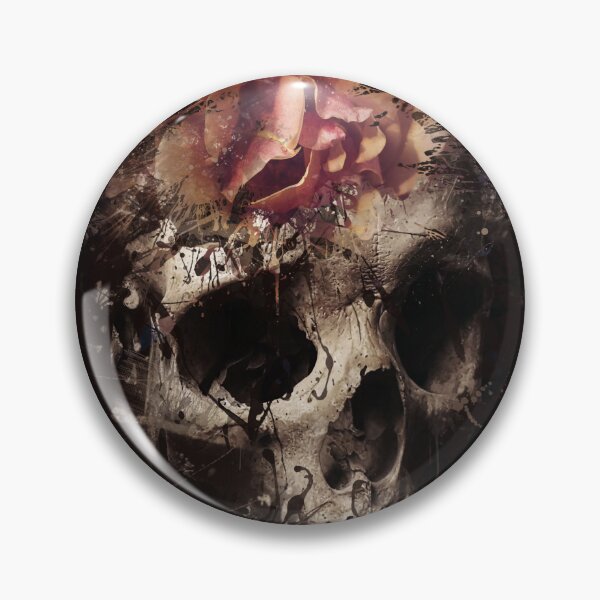 Item preview, Skull, rose, splash, gothic designed and sold by CharsCritters.