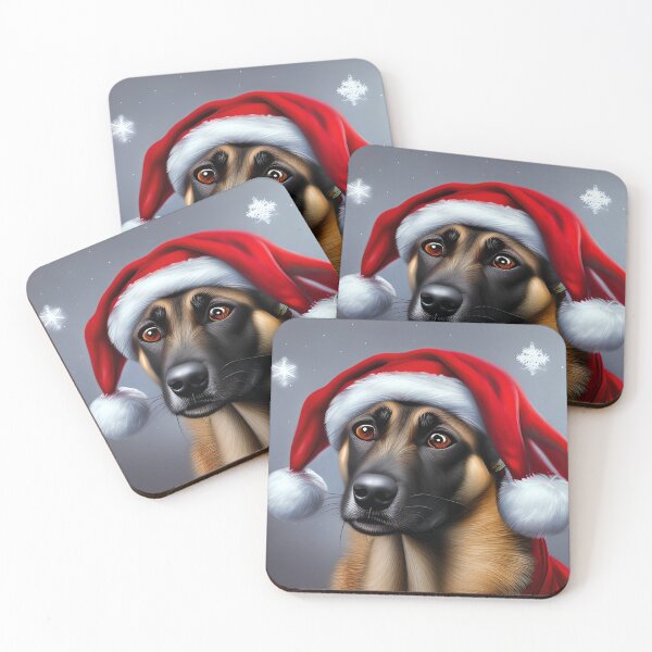 Item preview, Christmas Belgian Malinois Wearing A Santa Hat designed and sold by ZenEverAI.