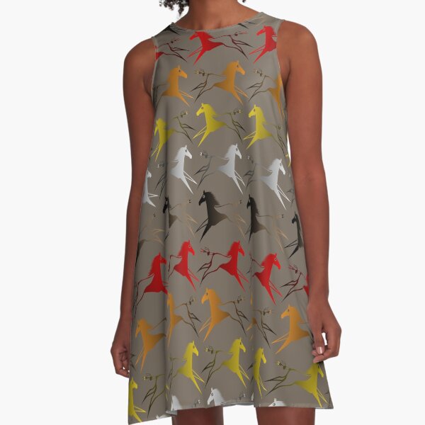 Four direction War Horse A-Line Dress