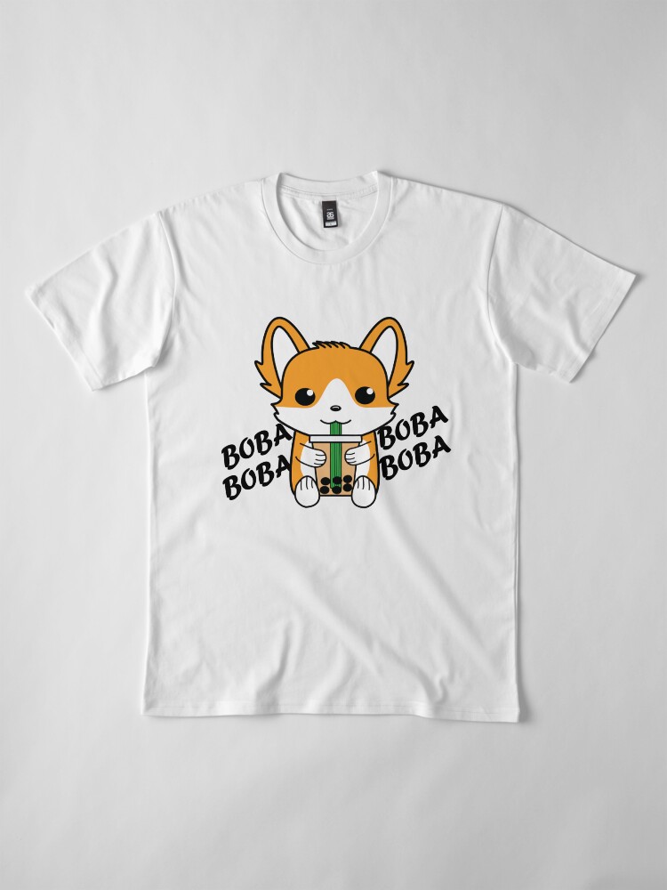 Alternate view of Bubble Tea Corgi Boba Corgi Premium T-Shirt