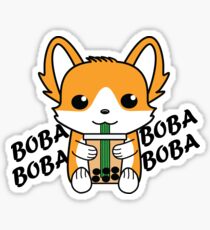 Bubble Tea Corgi Boba Corgi Sticker