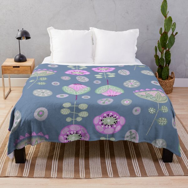 Item preview, Pink Protea and Poppies Nordic Folk Style designed and sold by Cherie Roe Dirksen.