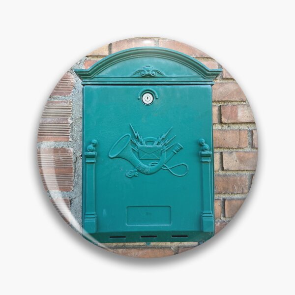 Item preview, Letterbox green color on brick background designed and sold by Ponted.