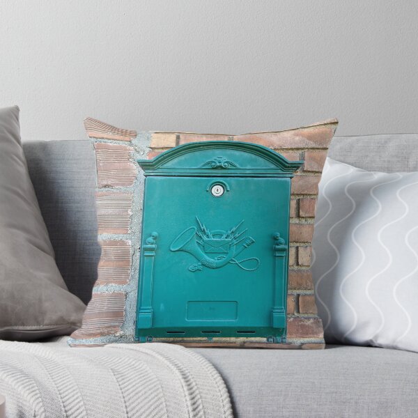 Item preview, Letterbox green color on brick background designed and sold by Ponted.