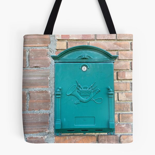 Item preview, Letterbox green color on brick background designed and sold by Ponted.