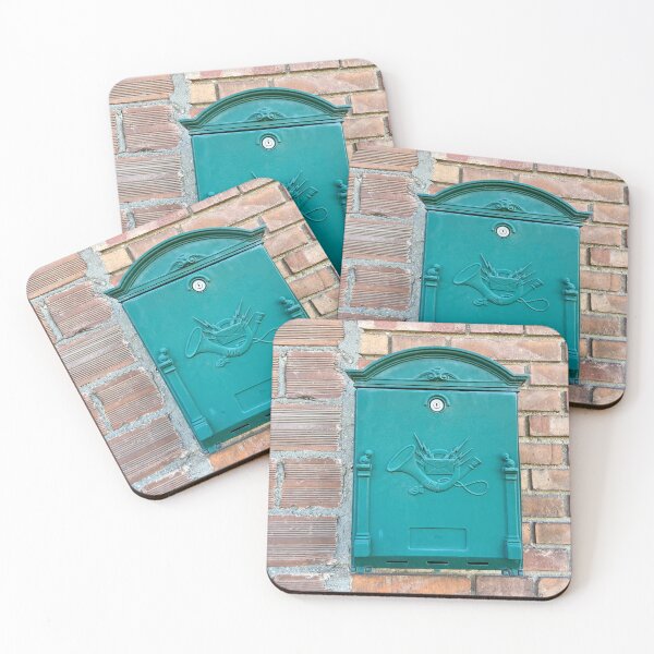 Item preview, Letterbox green color on brick background designed and sold by Ponted.