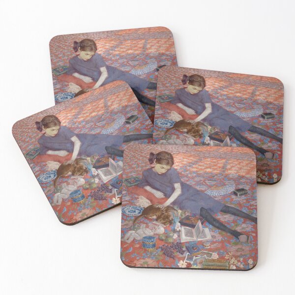 Item preview, Little girl playing on red carpet designed and sold by likiska.