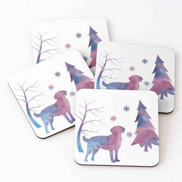 Item preview, Labrador Winter Snowflakes Art designed and sold by BittenByErmines.