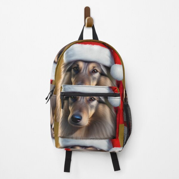 Item preview, Christmas Belgian Tervuren Wearing A Santa Hat designed and sold by ZenEverAI.