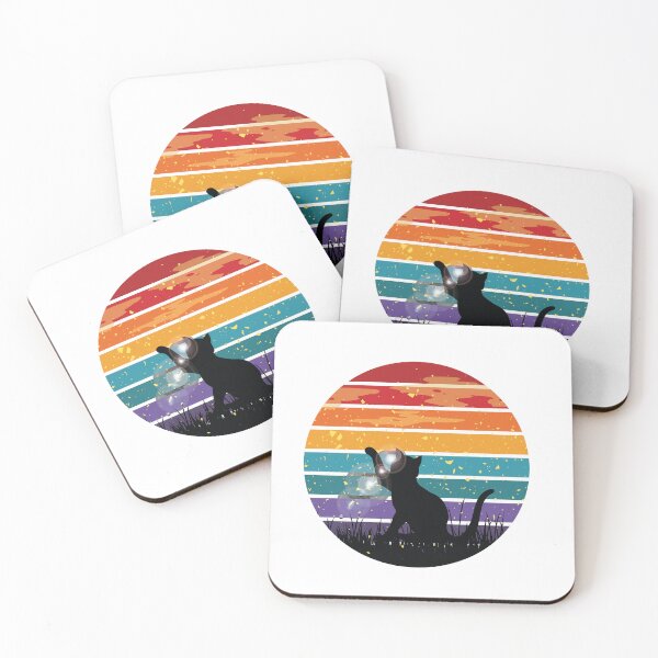 Item preview, Cat Retro Vintage Sunset Rainbow designed and sold by beefrancky.