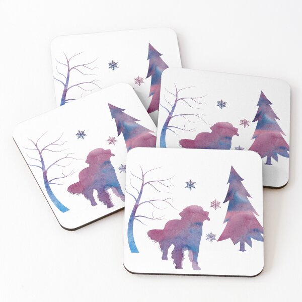 Item preview, Newfoundland Dog Newfie Winter Dogs Art designed and sold by BittenByErmines.