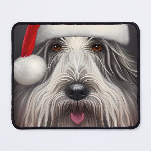 Item preview, Christmas Bergamasco Sheepdog Wearing A Santa Hat designed and sold by ZenEverAI.