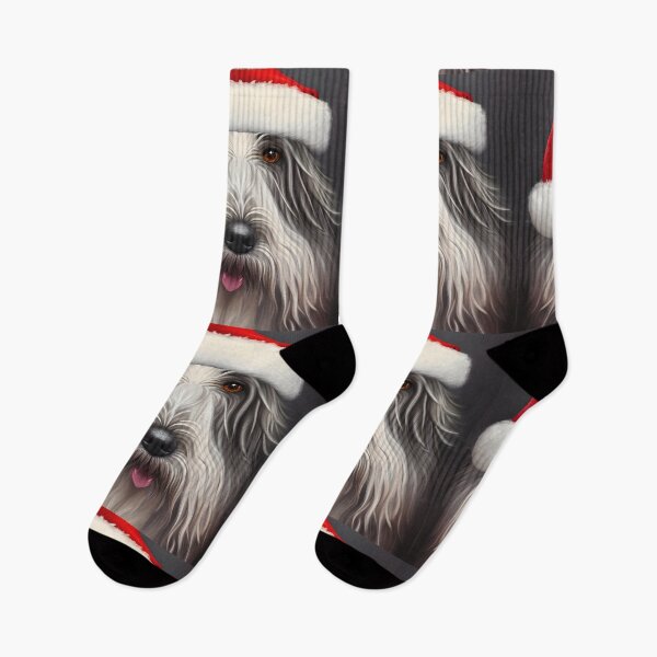 Item preview, Christmas Bergamasco Sheepdog Wearing A Santa Hat designed and sold by ZenEverAI.