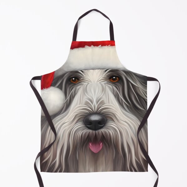 Item preview, Christmas Bergamasco Sheepdog Wearing A Santa Hat designed and sold by ZenEverAI.