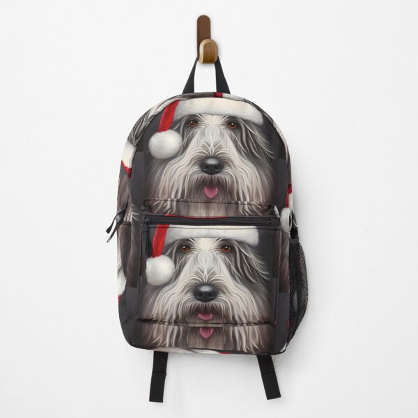 Item preview, Christmas Bergamasco Sheepdog Wearing A Santa Hat designed and sold by ZenEverAI.