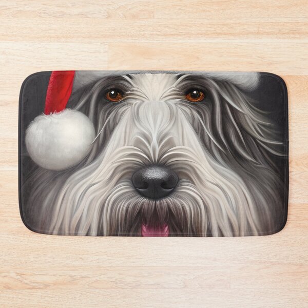 Item preview, Christmas Bergamasco Sheepdog Wearing A Santa Hat designed and sold by ZenEverAI.