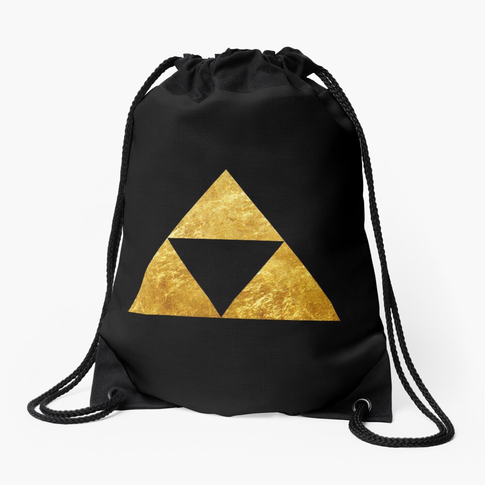 Gold Triforce Symbol Zelda Drawstring Bag