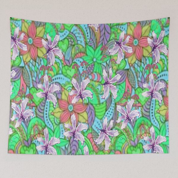 Item preview, Hello Spring Botanical Abstraction, bold colorful abstract playful design inspired by nature designed and sold by Adri Barnard.