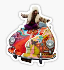 janis on her psychedelic porsche Sticker
